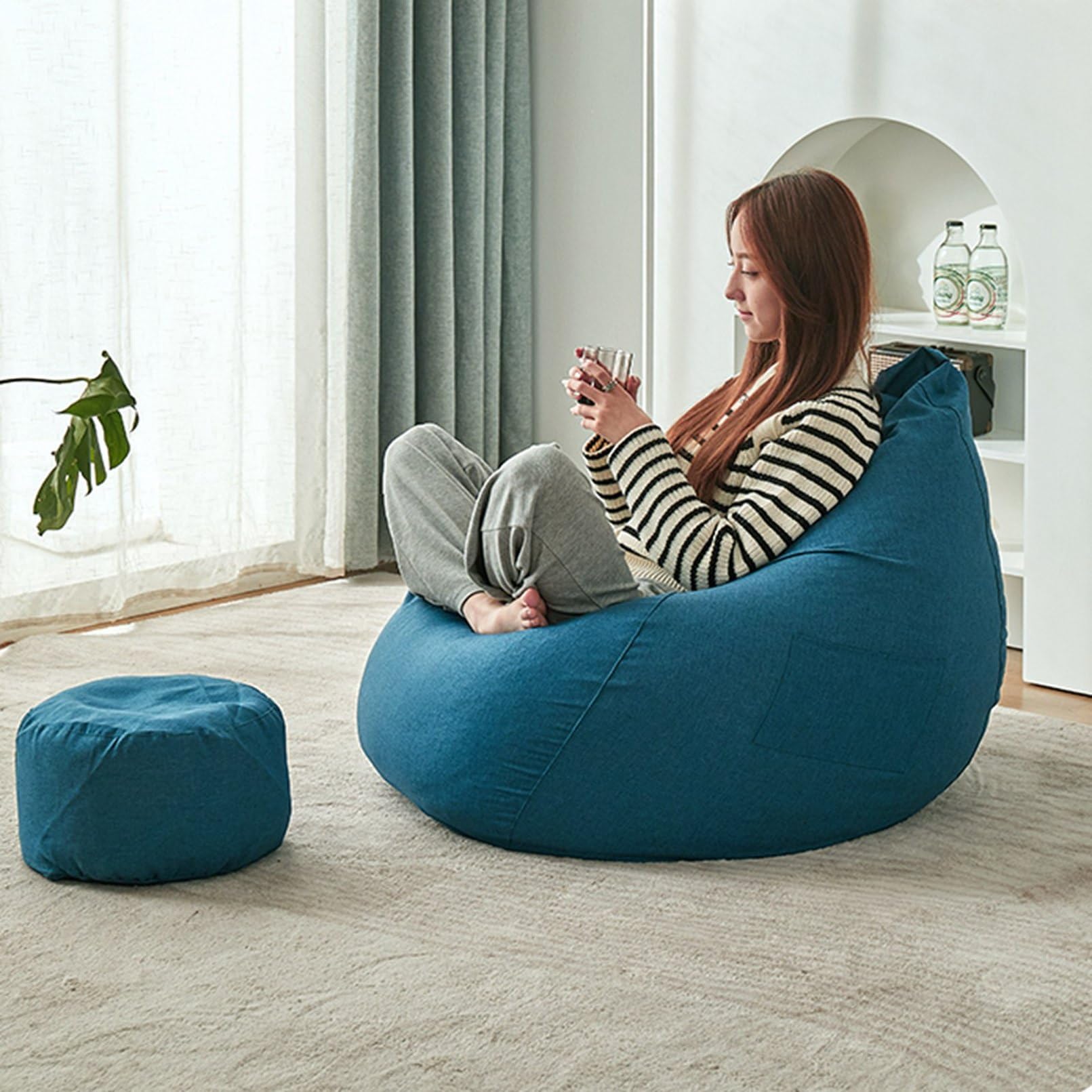 Amazon.co.jp: 座布団 ビーズクッション ちびカウチ 柔らかい フロア